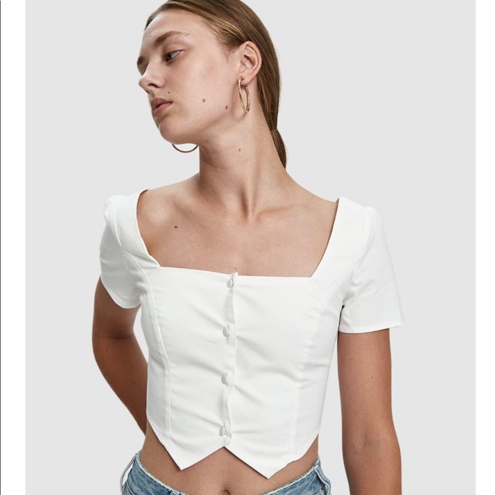 Farrow Kinney square neck crop top